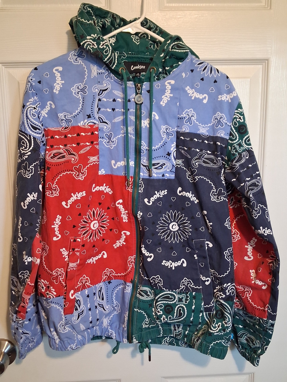 Cookies Multicolor Bandana Patchwork Hooded Jacket